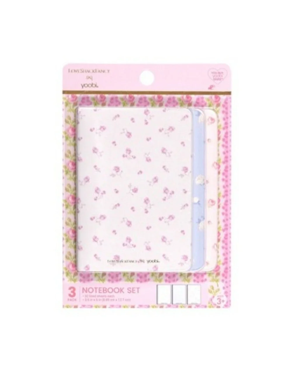 NWT LoveShackFancy x Target Yoobi 3-Pack Mini Journal Notebook Set Floral HTF